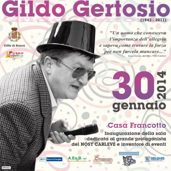 La sala in Casa Francotto dedicata al carnevale di Busca è intitolata a Gildo Gertosio