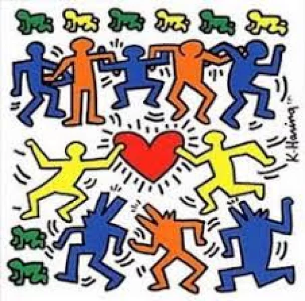In quest'opera di Keith Haring  un'immagine simbolica della pace