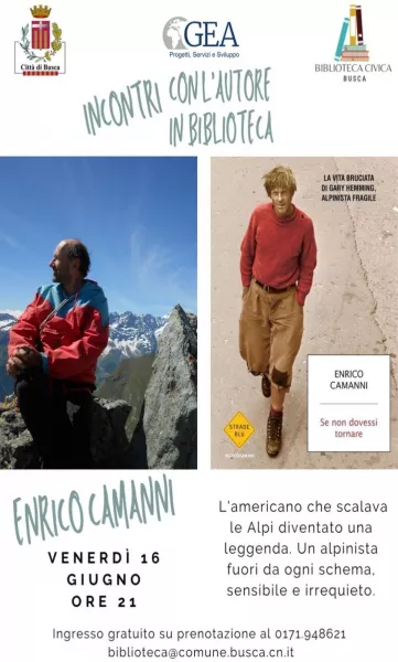 Venerdì 16 giugno Enrico Camanni ospite della biblioteca