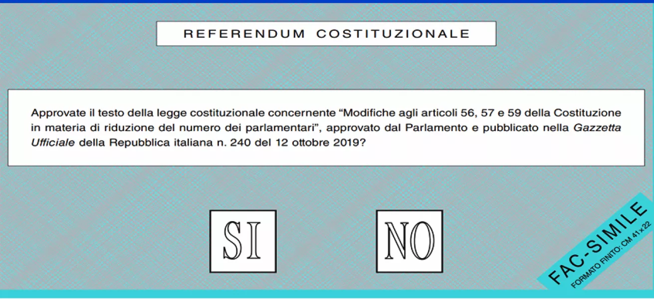 Domenica 20 e lunedì 21 settembre  gli elettori italiani saranno chiamati alle urne per esprimere il proprio parere in merito al  referendum costituzionale per la riduzione dei parlamentari