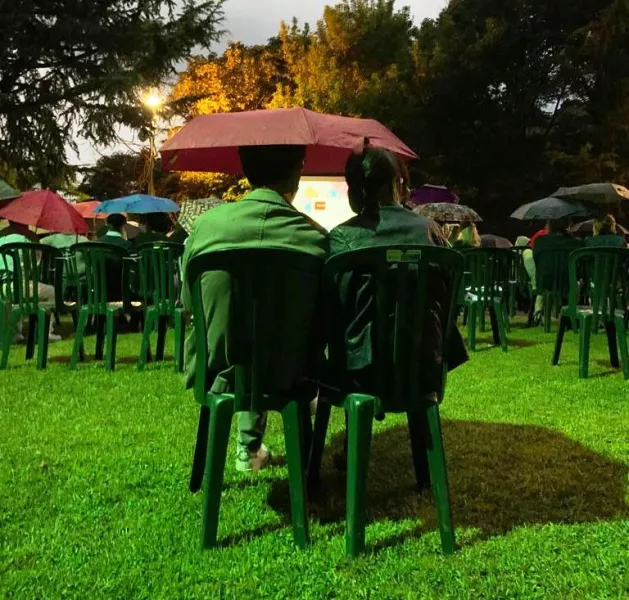 Sabato 11 luglio nel parco Francotto per  la prima delle  serate di Notti da Oscar era tutto pronto per l'avvio quando è incominciato a piovere