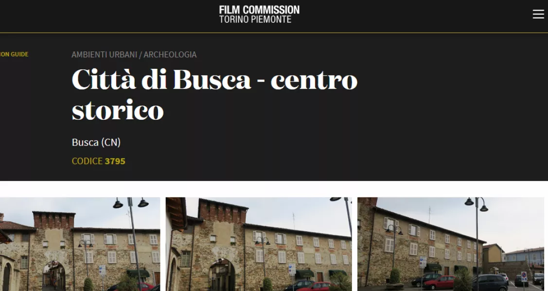 Busca entra nella banca dati di Film Commission Torino Piemonte