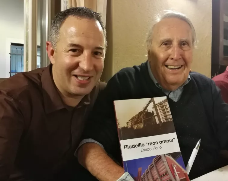 Il presidente del Toro club Busca con Enrico Fiorio, ex medico sociale autore di “Filadelfia mon amour”