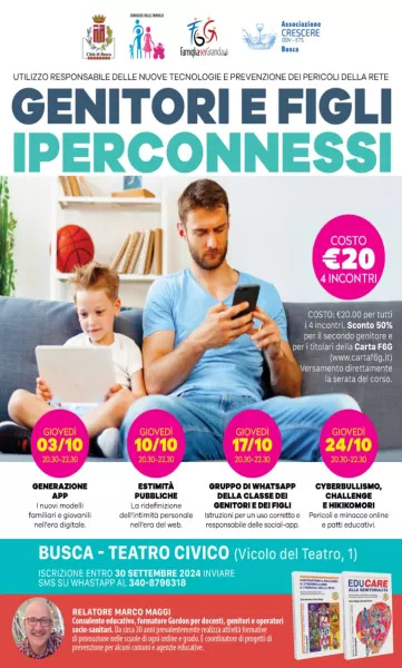 Genitori e figli iperconnessi: un corso di 4 lezioni a ottobre