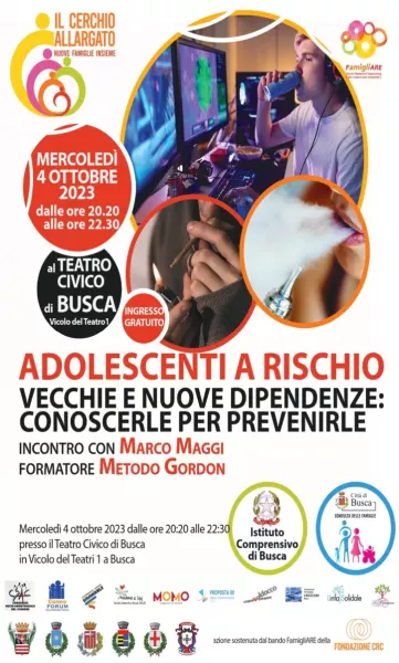 Adolescenti a rischio tra vecchie e nuove dipendenze: un incontro il 4 ottobre con un consulente educativo