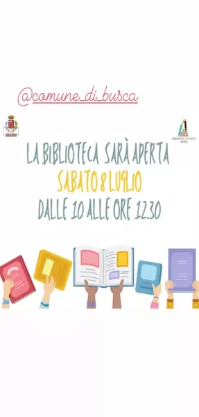 La Biblioteca Civica  sarà aperta in via straordinaria sabato prosimo,  8 luglio,  dalle ore  10 alle 12.30