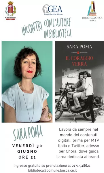 Nuovo incontro in biblioteca venerdì 30 giugno con Sara Poma