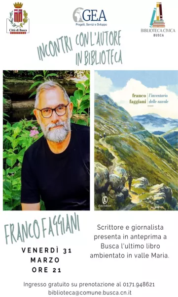 Domani alle 21 l'Incontro con Faggiani spostato al Teatro Civico per il numero delle prenotazioni 