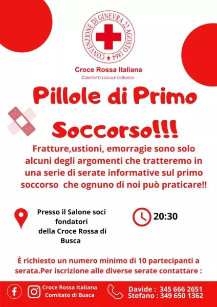 Pillole di primo soccorso: la Cri organizza serate informative