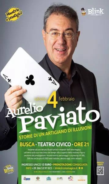 Aurelio Paviato in “Storie di un artigiano di illusioni” sabato 4 febbraio alle ore 21 al Teatro Civico