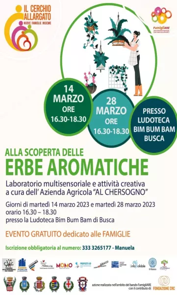 Laboratorio sulle erbe aromatiche gratuito e riservato alle famiglie