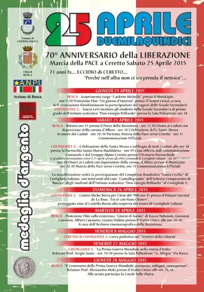 Il manifesto degli eventi per il 70° anniversario della Liberazione