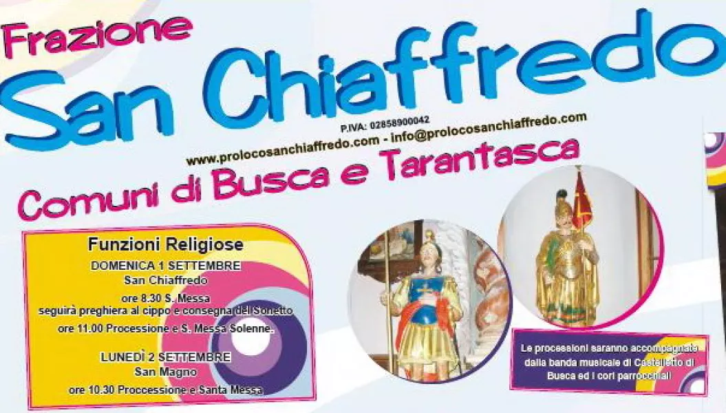 Festa in frazione San Chiaffredo dal 26 agosto al 7 settembre