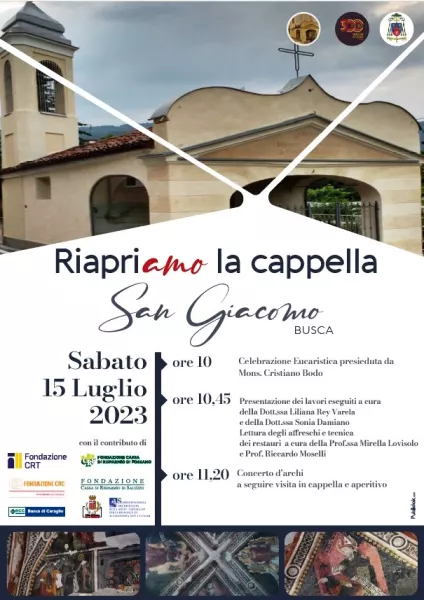 Sabato 15 luglio alle ore 10  saranno inaugurati i restauri dei dipinti della chiesa di San Giacomo