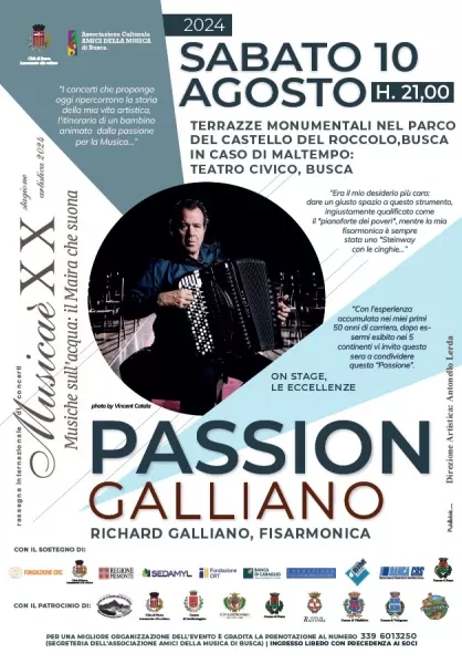 Sabato 10 agosto Passion Galliano alle Terrazze del Roccolo