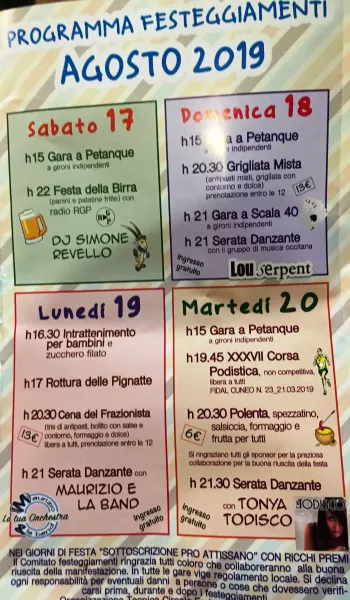 ll programma delle festa