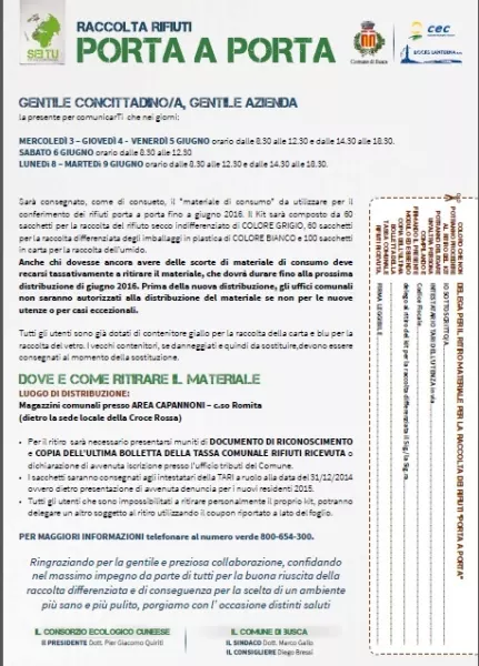 La lettera di invito con il coupon di delega