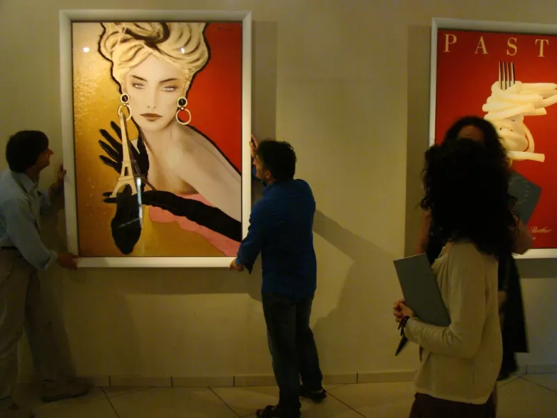 L'allestimento della mostra in Casa Francotto