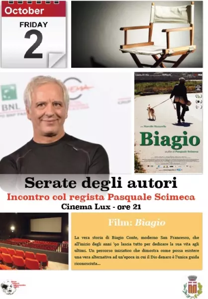 Venerdì 2 ottobre serta con il regista Pasquale Scimeca  