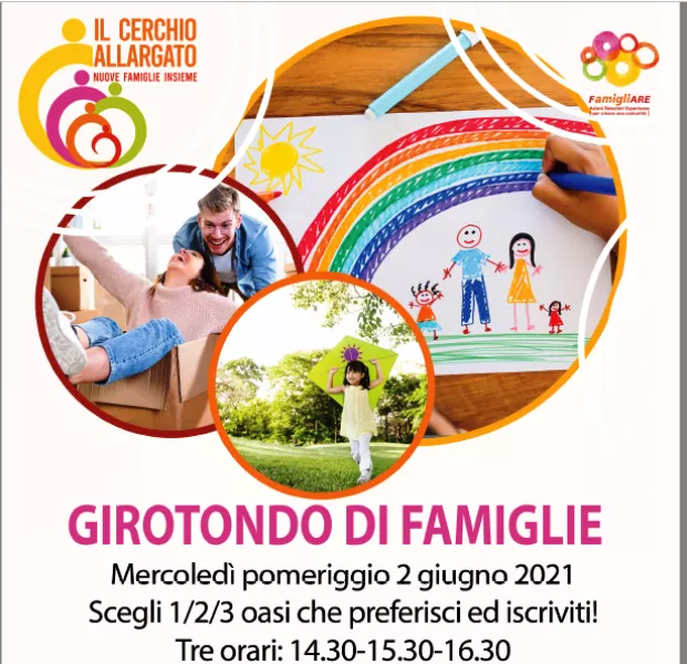 Prende avvio mercoledì 2 giugno il progetto “Il cerchio allargato” con una giornata dal titolo “Girotondo di famiglie”, piena di appuntamenti a tema, sparsi per i luoghi più belli della città