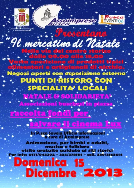 Il manifesto del Mercatino di Natale di Busca