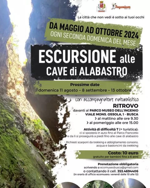 Domenica 11 agosto si organizza una escursione alle cave di alabastro con accompagnatore