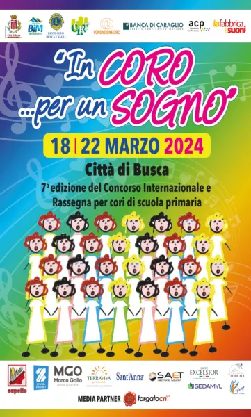 Busca si conferma piccola capitale dell’educazione alla musica con la settima edizione del Concorso canoro internazionale per scuole primarie in programma da lunedì  18 a venerdì 22 di marzo