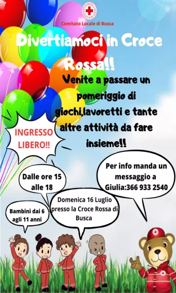 Domenica 16 luglio Divertiamoci in Croce Rossa