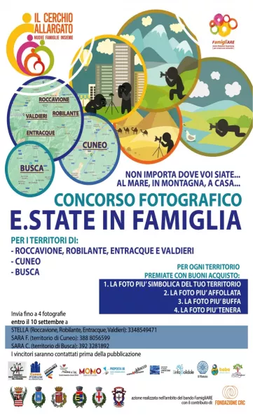 Per le iniziative de Il cerchio allargato, si tiene un concorso fotografico dal titolo ”E.state in famiglia” 