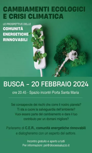 Il 20 febbario incontro sul tema delle comunità energetiche rinnovabili