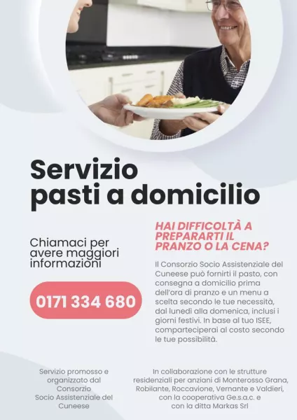 Chi ha difficoltà a preparare il pranzo e  la cena può rivolgersi al nuovo servizio potenziato “pasti a domicilio” del consorzio socio-assistenziale del Cuneese, cui aderisce anche il Comune di Busca