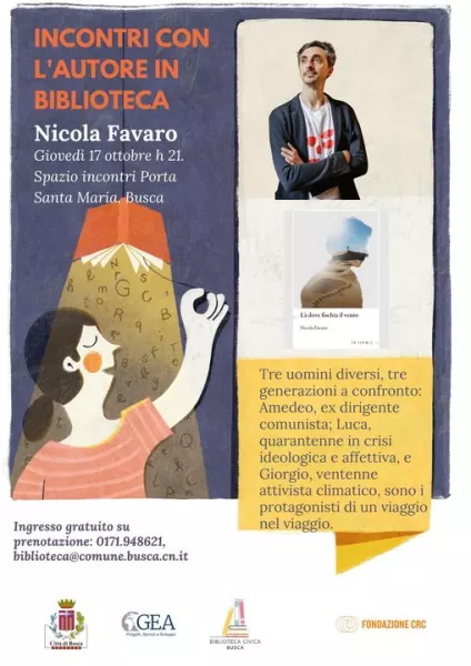 Giovedì Nicola Favaro a Busca per gli Incontri della biblioteca