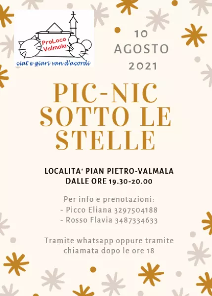 Pic-nic sotto le stelle il 10 agosto