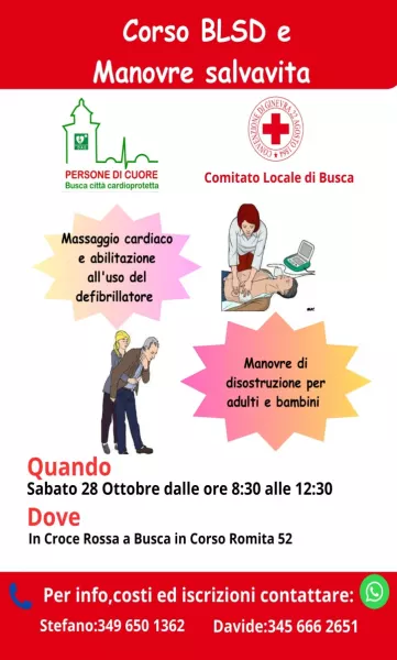 Uso del Dae e manovre salvavita: prossimo corso il 28 ottobre