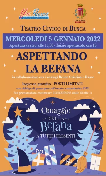 Mercoledì 5 gennaio lo spettacolo Aspettando la Befana