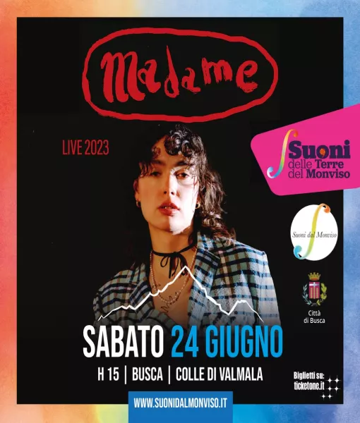 Madame in concerto al Colle di Valmala sabato 24 giugno alle ore 15  