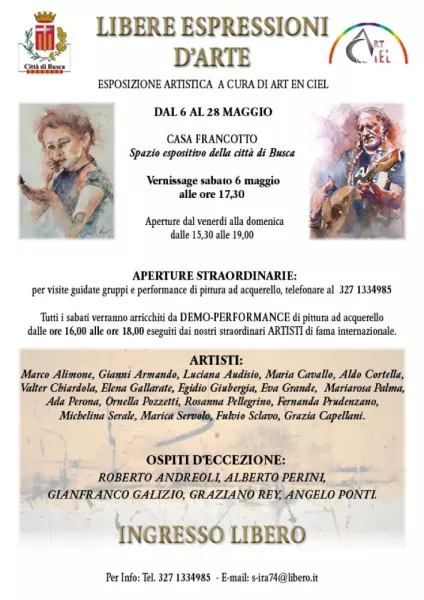 Da sabato 6 maggio  “Libere espressioni d’arte” in Casa Francotto