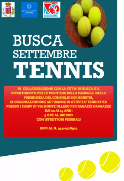  Busca settembre tennis di attività tennistica per ragazzi dai 12 ai 14 anni