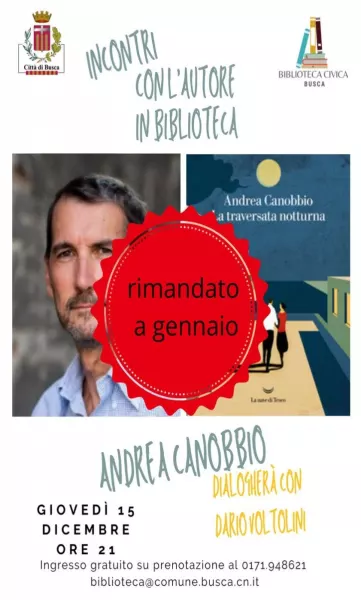 Rimandato l’incontro di questa sera in biblioteca