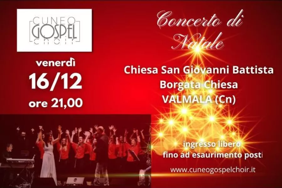 Venerdì 16 dicembre a Valmala Concerto di Natale