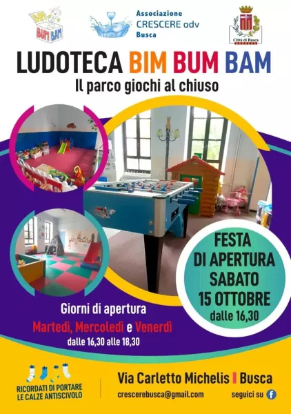 Sabato 15 ottobre festa di riapertura della ludoteca