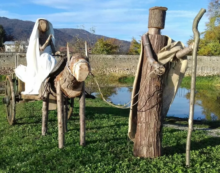 Il presepe a grandezza naturale realizzato nel parco