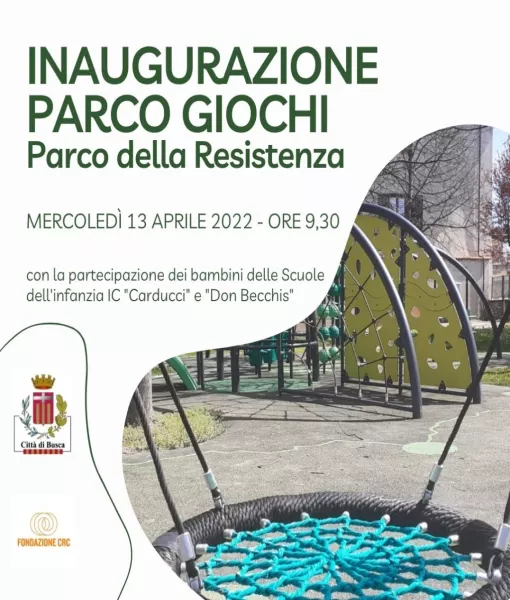 Sarà inaugurato  mercoledì 13 aprile alle ore 9,30 il nuovo un parco-giochi del parco della Resistenza