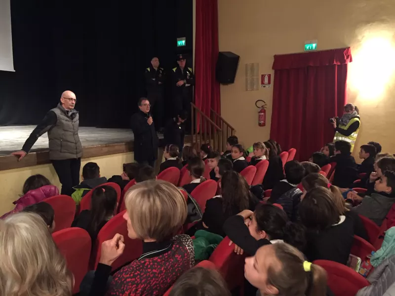 Un momento della lezione al Teatro Civico