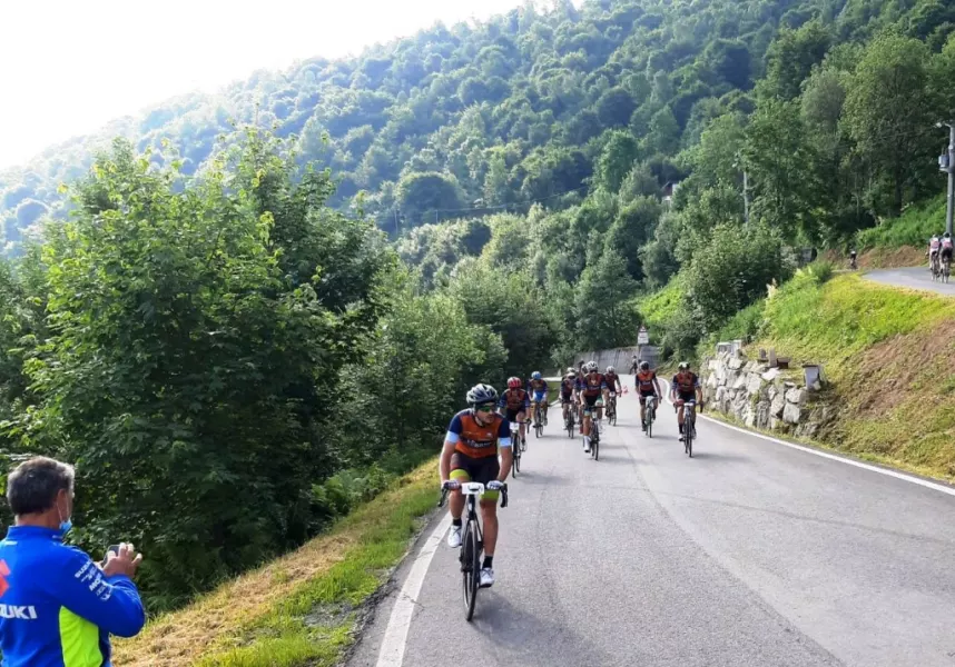 L'arrivo del primo corridore a Valmala