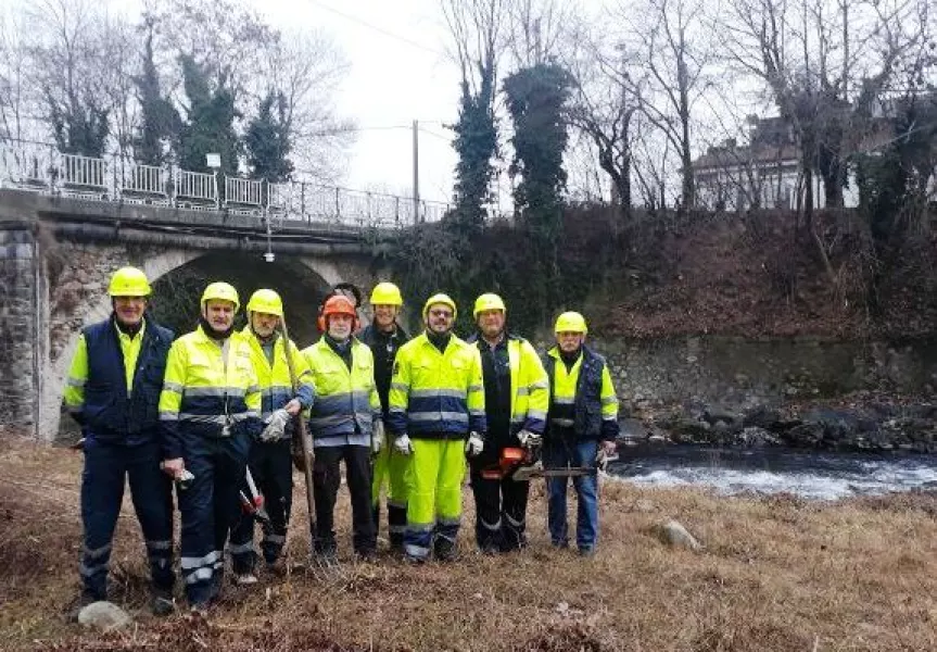 I volontari del Gruppo comunale di Protezione civile impegnati sabato scorso