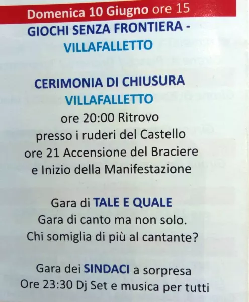 Il programma della serata finale