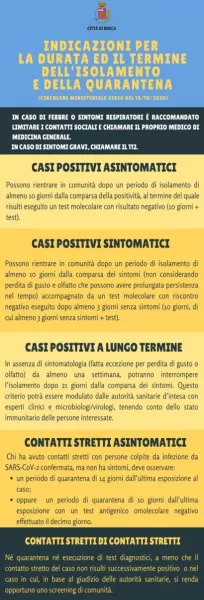 Le indicazioni per la durata ed il termine dell’isolamento e della quarantena in caso di Covid19 (SARS-CoV-2 ) in base alla circolare ministeriale del 12 ottobre scorso