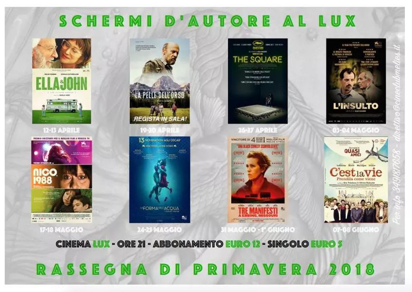 Gli 8 flim in programma alla rassegna di primavera del cineclub Méliès