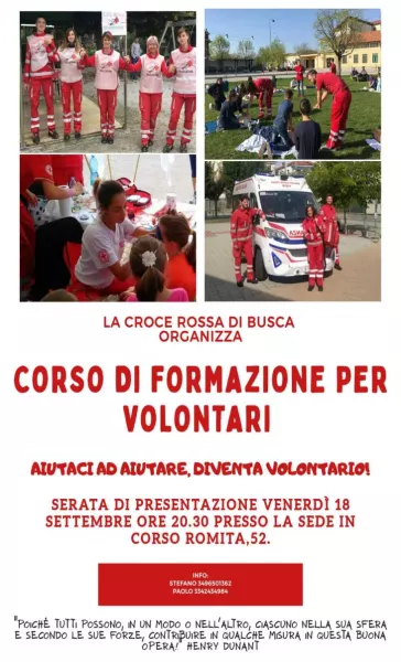 Venerdì la presentazione del nuovo corso di formazione per volontari